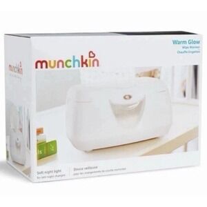 Munchkin Warm Glow Wipe Warmer White w/Soft Night Light - New In‎ Box
